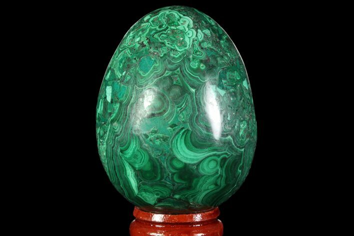 Stunning Polished Malachite Egg - Congo #89659